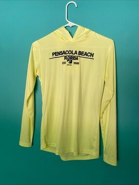 Pensacola Florida Hoodie Yellow UPF 30 Rash guard Pullover Swim